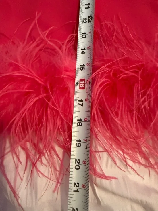 La’Ros Pink Feather Trim Crop Top NWT size large - Picture 7 of 9